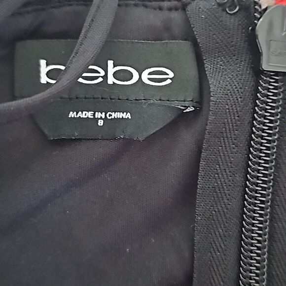 Revolve - BEBE Women's Floral Lace Slip Dress with A-line Silhouette Black Red 8 - Picture 3 of 11